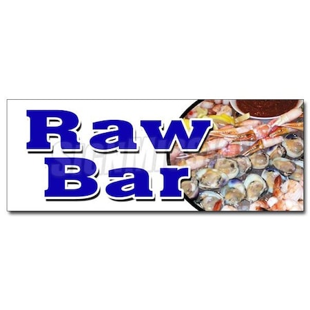 Signmission RAW BAR DECAL sticker clams oysters beer fresh cold sushi cocktails, D-12 Raw Bar D-12 Raw Bar